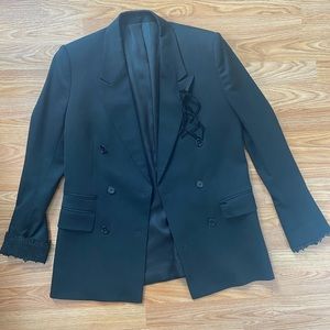 The Kooples black blazer with lace cuff detail